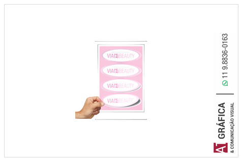 Adesivos Adesivo Vinil Transparente Tinta Branca   120g 33x48 4x0 50 Un