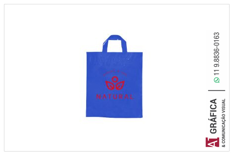Sacolas Cond Sacola Plástica Alça Fita Azul   10g 30x35 1x0 100 Un